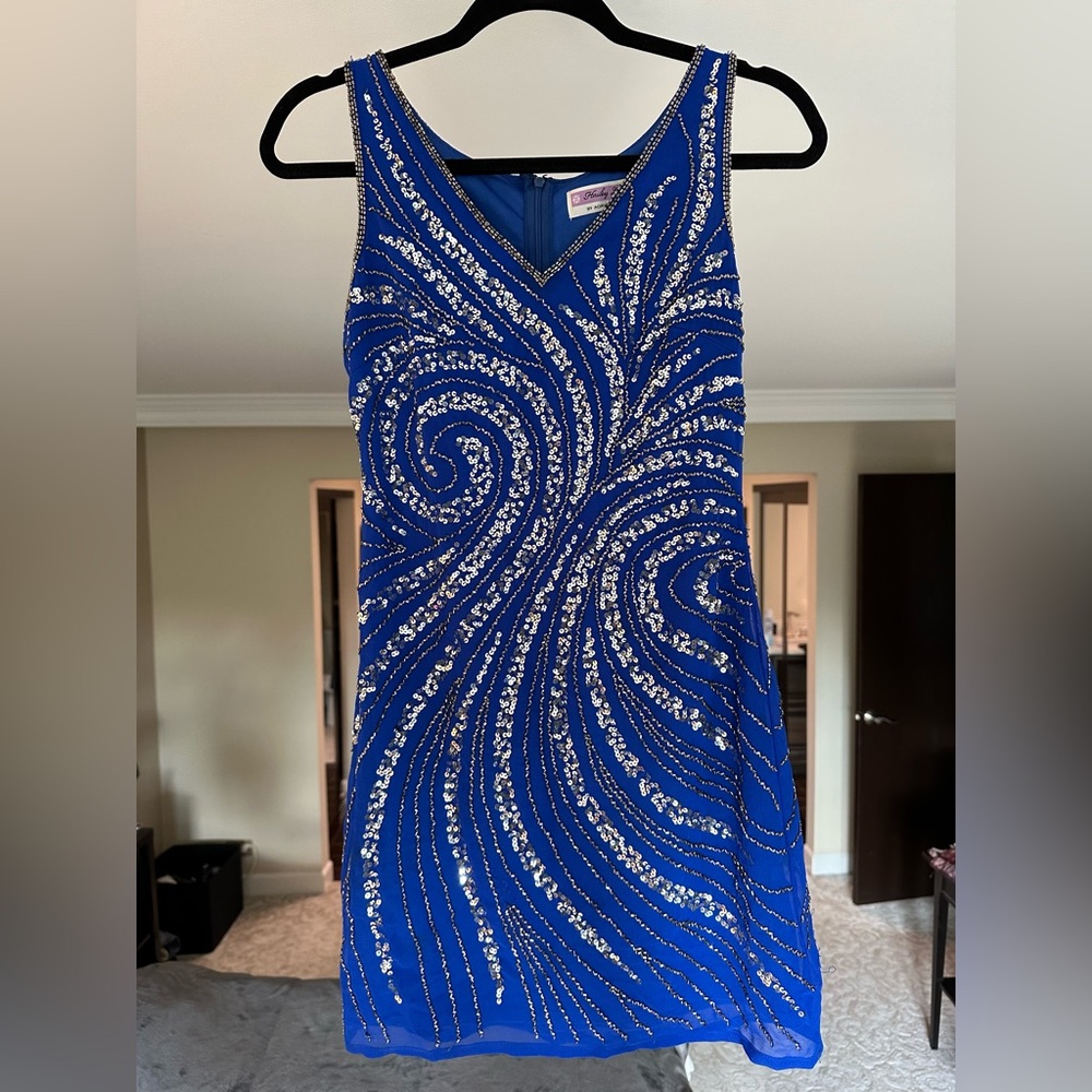 Adrianna Papell sz 1/2 blue mini dress
